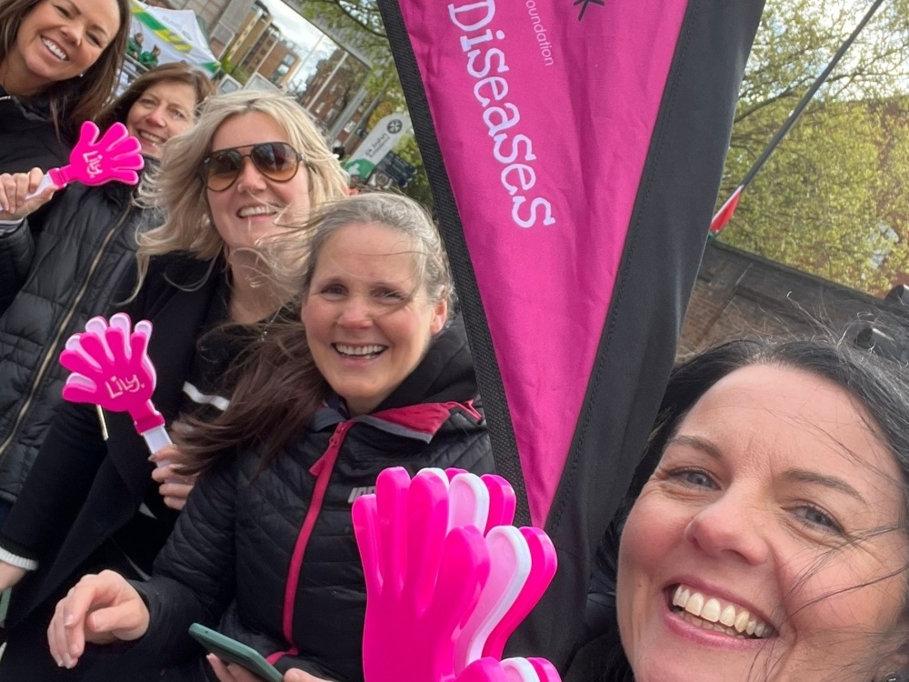 A Lily Foundation cheer squad at the London Marathon