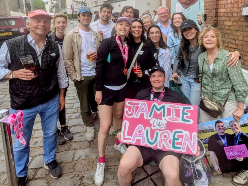 A group of Lily Foundation runners and family members after the London marathon