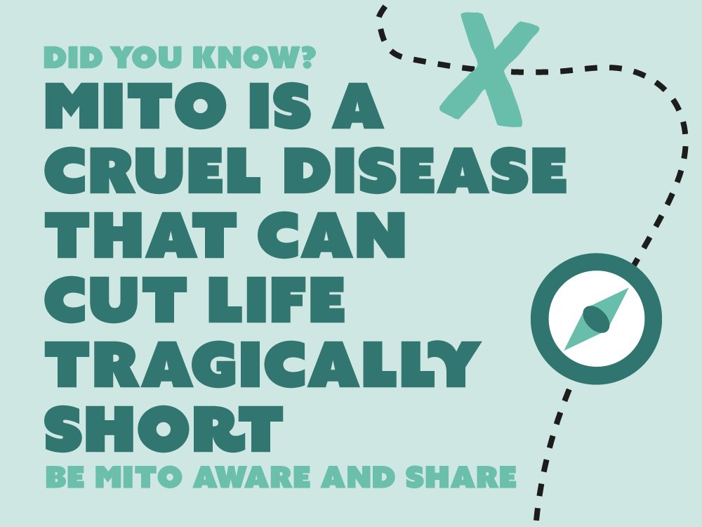 An illustrated graphic with an interesting fact about mitochondrial disease