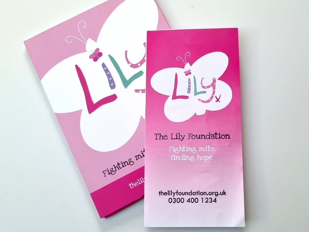 Pink to white gradient thin Lily leaflet with white Lily branded butterfly
