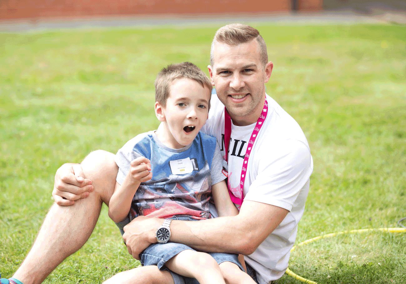 Lily Foundation fundraiser Neil Harper with his friend James, 8, who has mitochondrial disease