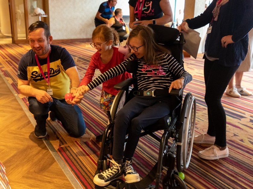 Mito patients Lily and Willow having fun at The Lily Foundation's family support weekend