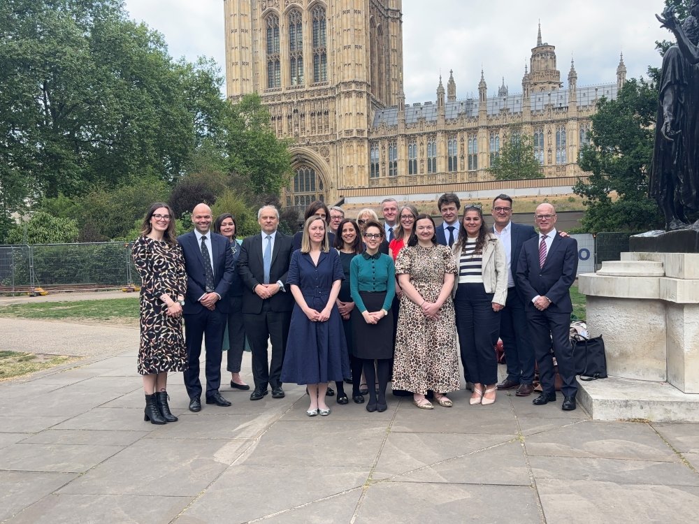 A group of people involved with the LifeArc Centre for Rare Mitochondrial Diseases outside the House of Lords