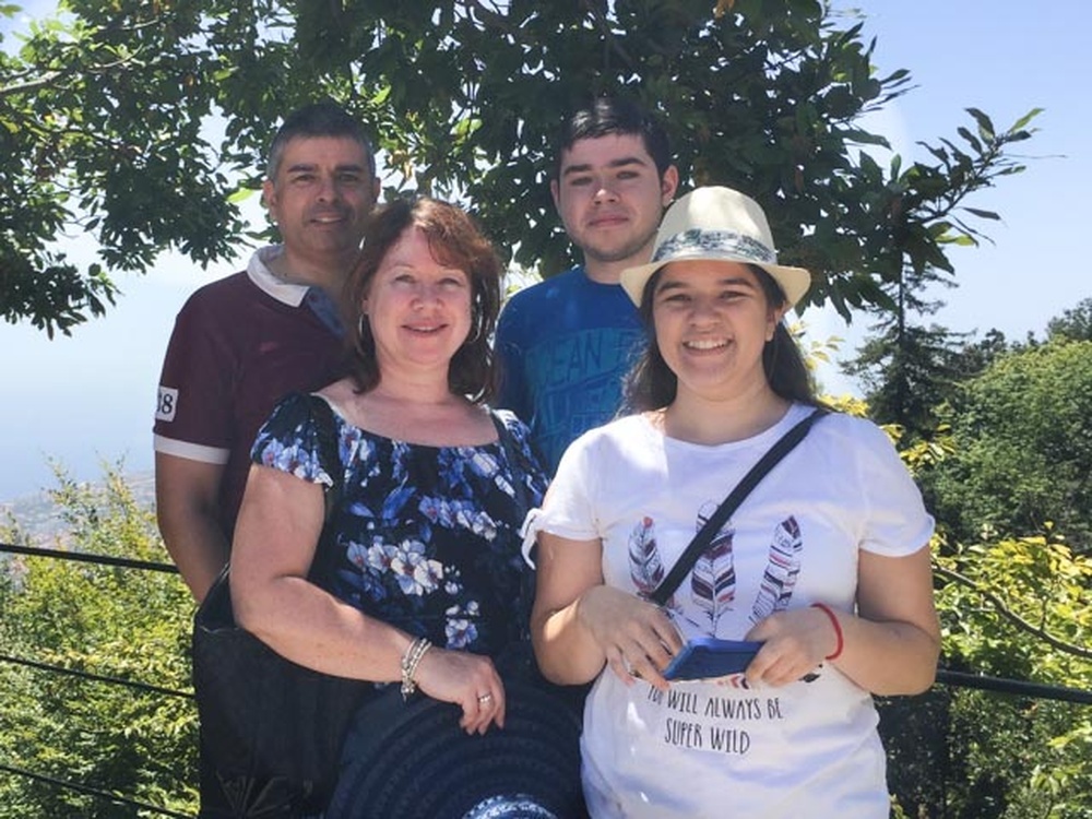 The Eiffert family standing together smiling