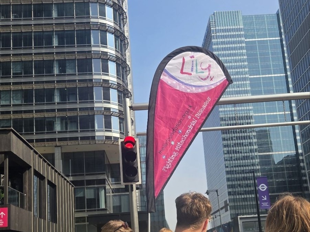 A Lily banner flying high at the London Marathon