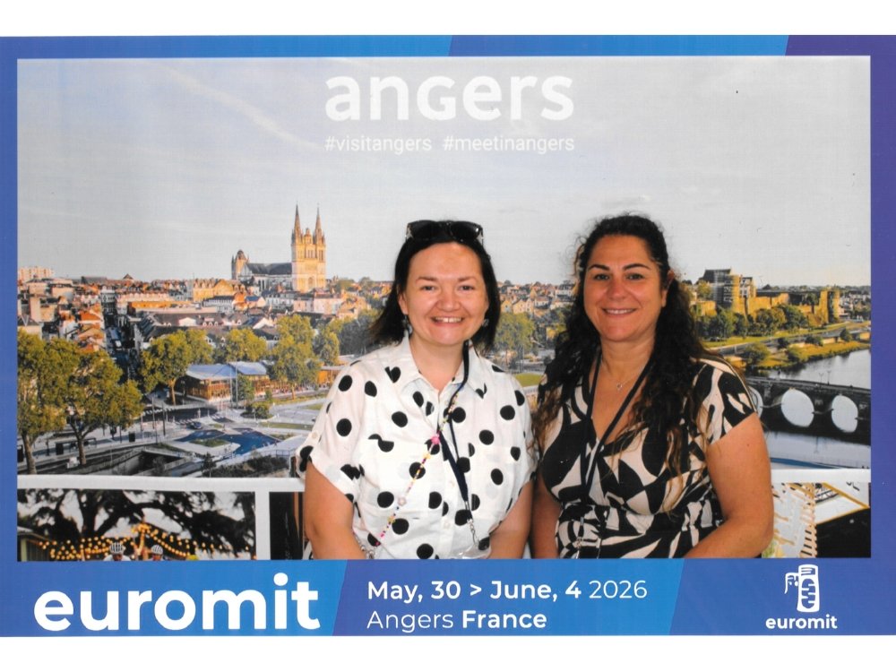 The Lily Foundation's Liz and Katie in a photo frame from Euromit 2026 in Angers