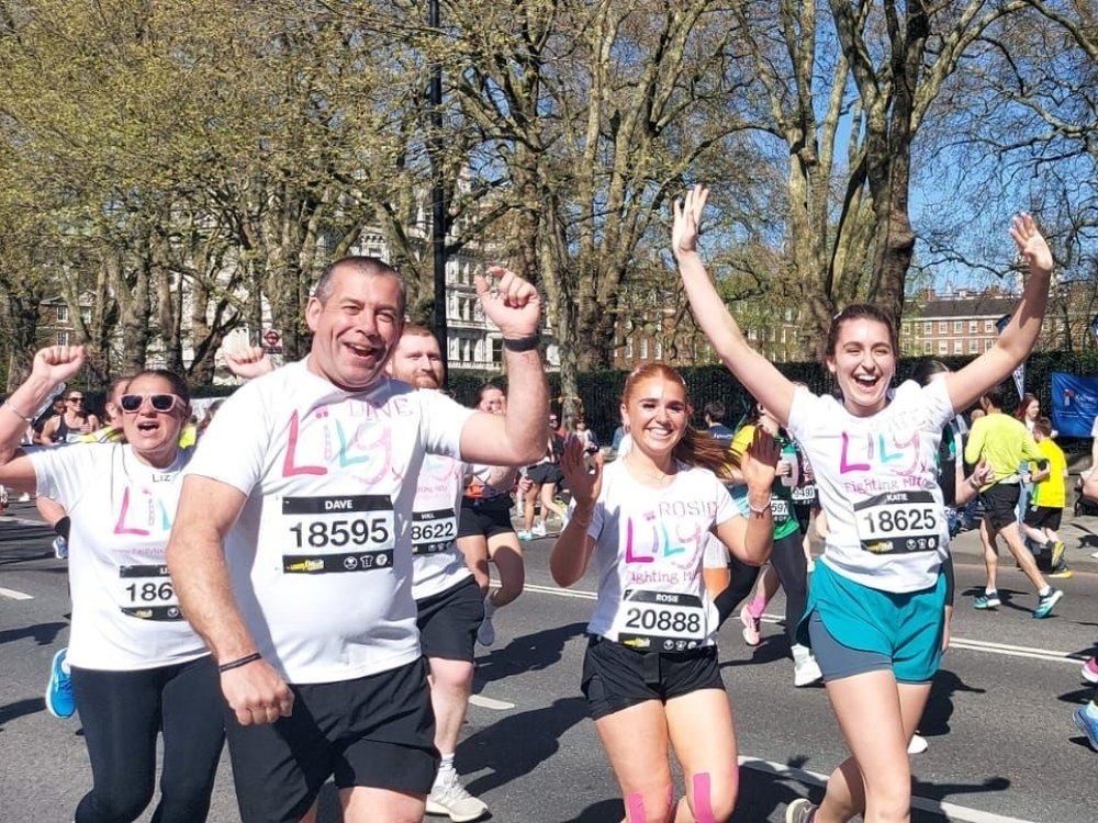 Runners in Lily Foundation tops at the London Landmarks half marathon