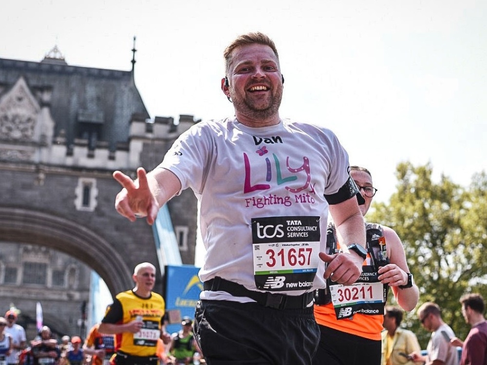 A runner at this year's London Marathon wearing a Lily top