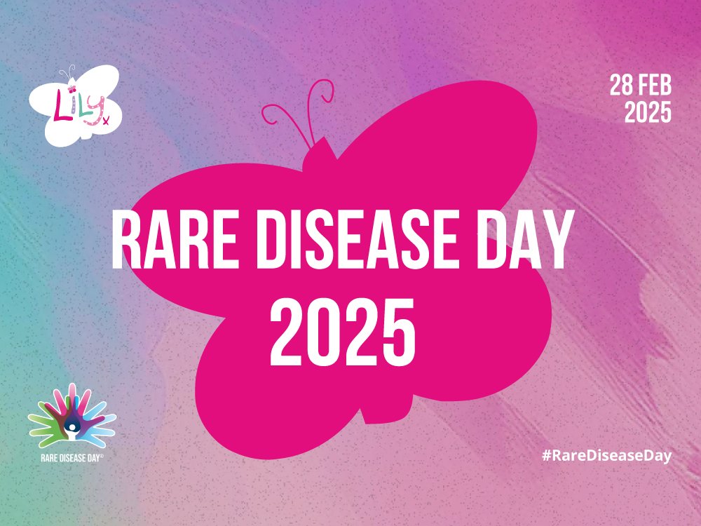 Join us this Rare Disease Day - Graphic illustration of Rare Disease Day 2025 with The Lily Foundation logo