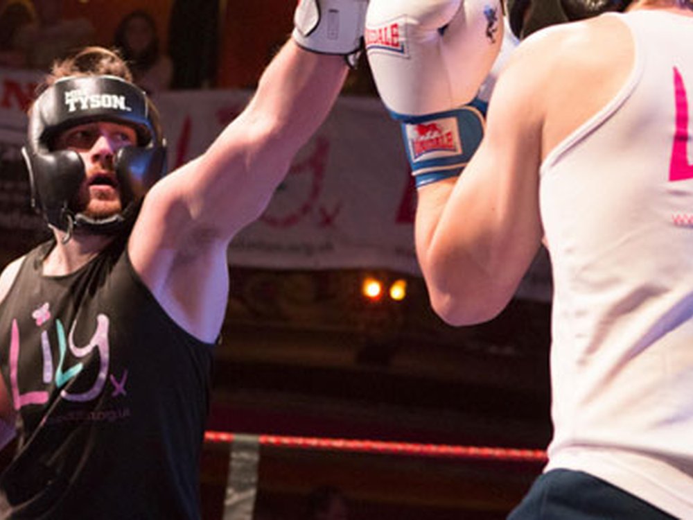 Lily Fight Night is back! - Close up of two men boxing at the Lily Fight night