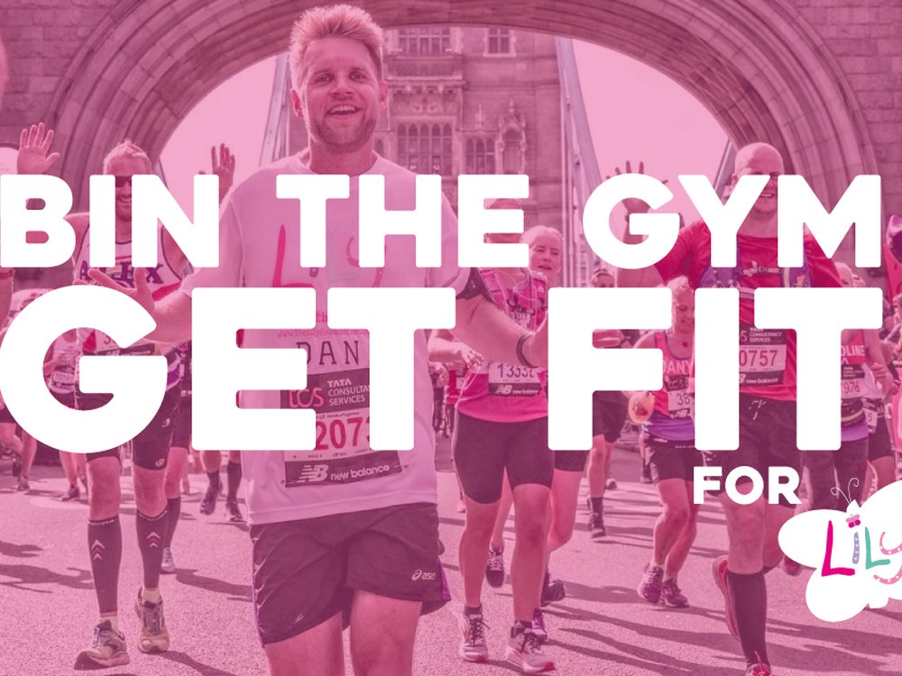 Bin the gym this January! - Bin the gym, get fit for Lily logo